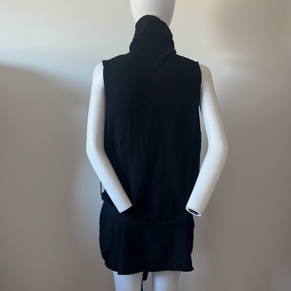 Vince Wool & Cashmere Sleeveless Belted Tunic Sweater in Black L - Picture 8 of 12